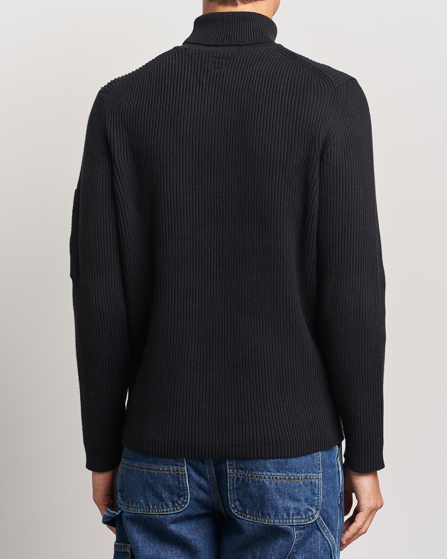 Homme | Pulls Et Tricots | C.P. Company | Full Rib Knitted Cotton Rollneck Black