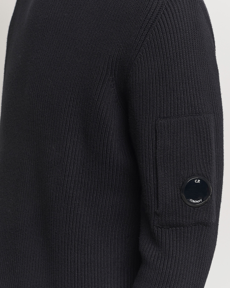 Homme | Pulls Et Tricots | C.P. Company | Full Rib Knitted Cotton Rollneck Black