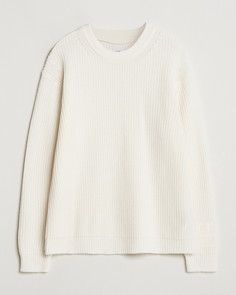 Homme | Pulls Et Tricots | C.P. Company | Lambswool Knitted Crew Neck Off White