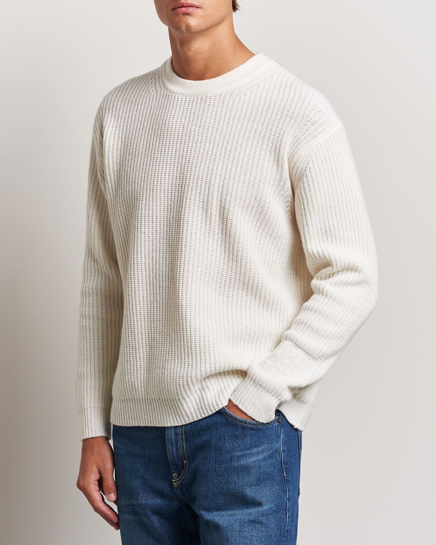 Homme | Pulls Et Tricots | C.P. Company | Lambswool Knitted Crew Neck Off White