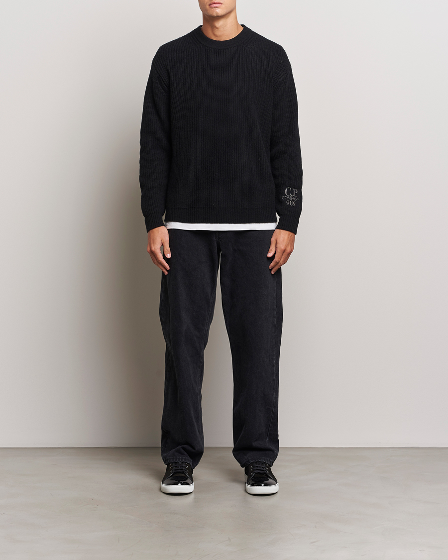 Homme | Pulls Et Tricots | C.P. Company | Lambswool Knitted Crew Neck Black