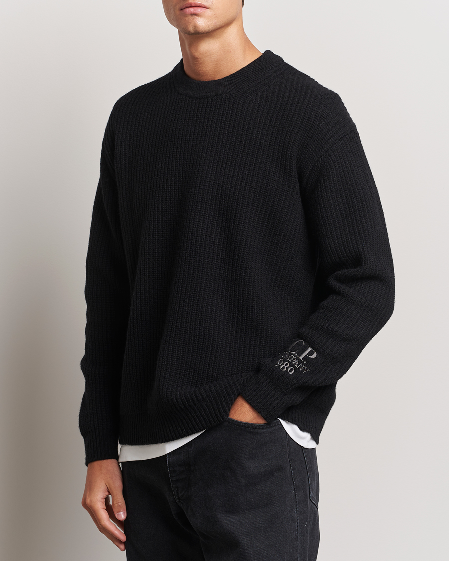 Homme | Pulls Et Tricots | C.P. Company | Lambswool Knitted Crew Neck Black