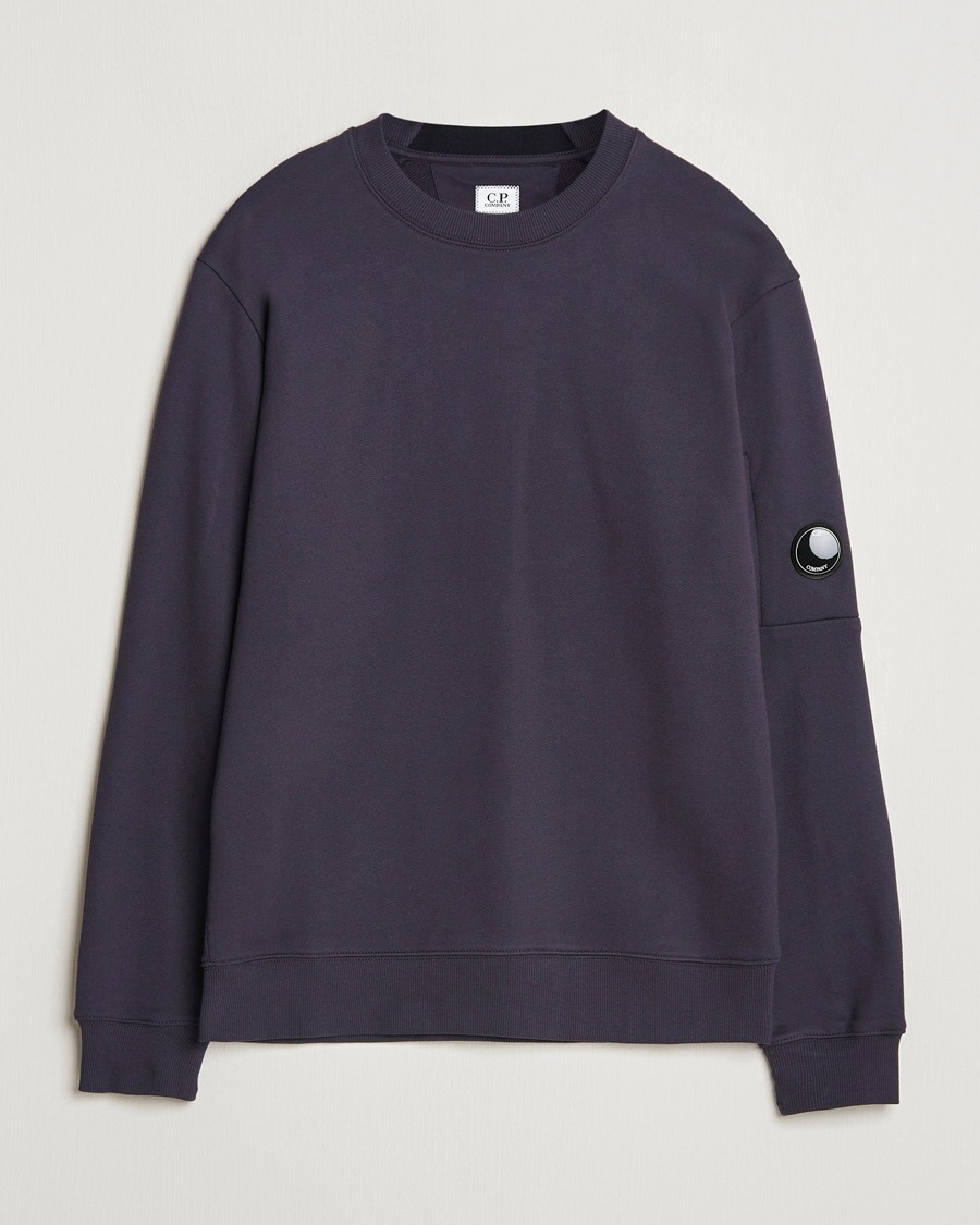 Homme | Pulls Et Tricots | C.P. Company | Diagonal Raised Fleece Lens Sweatshirt Washed Navy