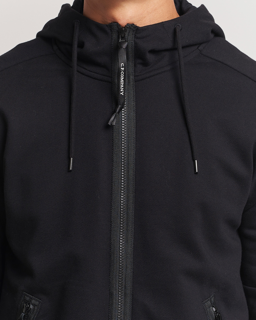 Homme | Pulls Et Tricots | C.P. Company | Diagonal Raised Fleece Full Zip Goggle Hoodie Black