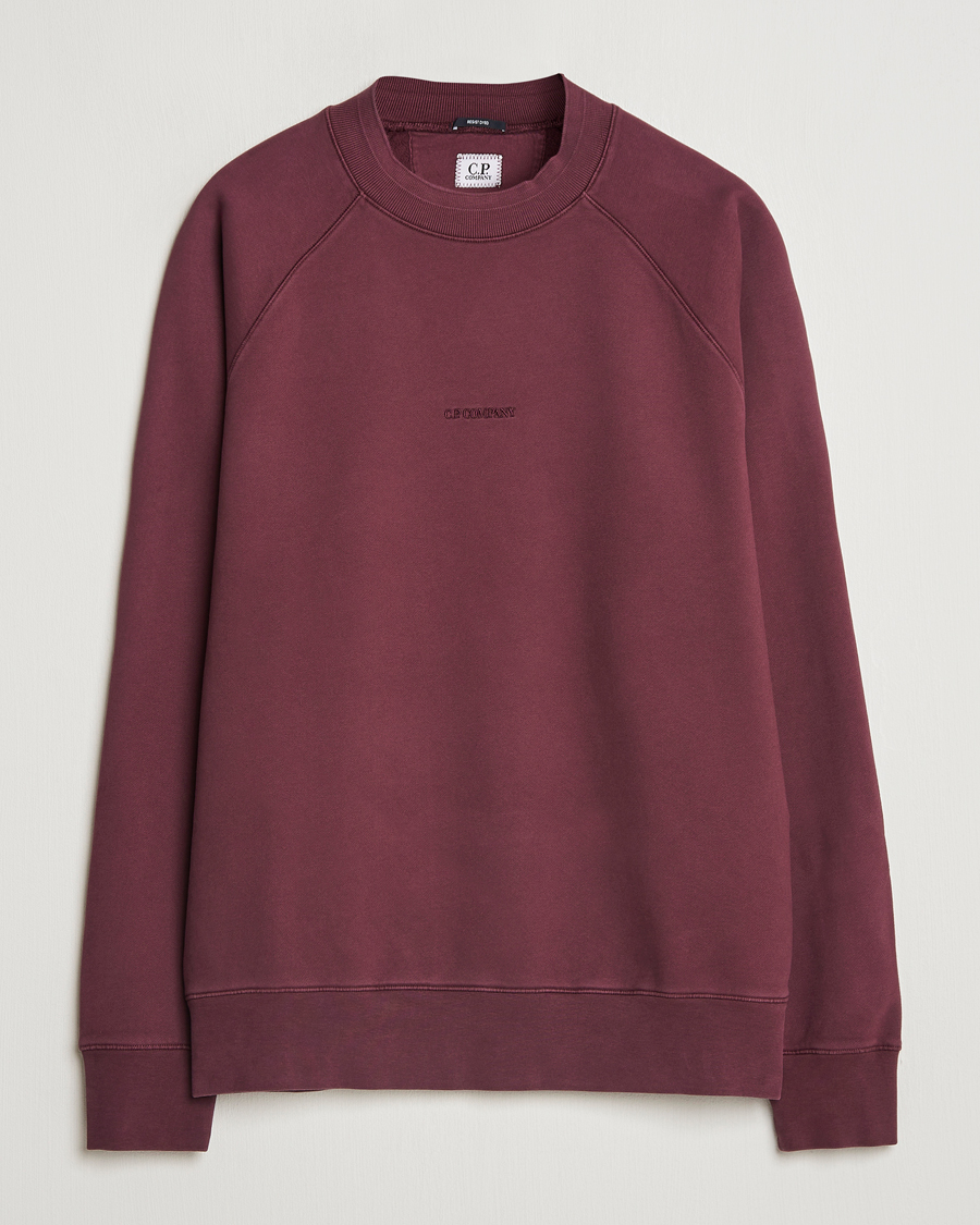 Homme | Pulls Et Tricots | C.P. Company | Brushed Emerized Fleece Sweatshirt Burgundy