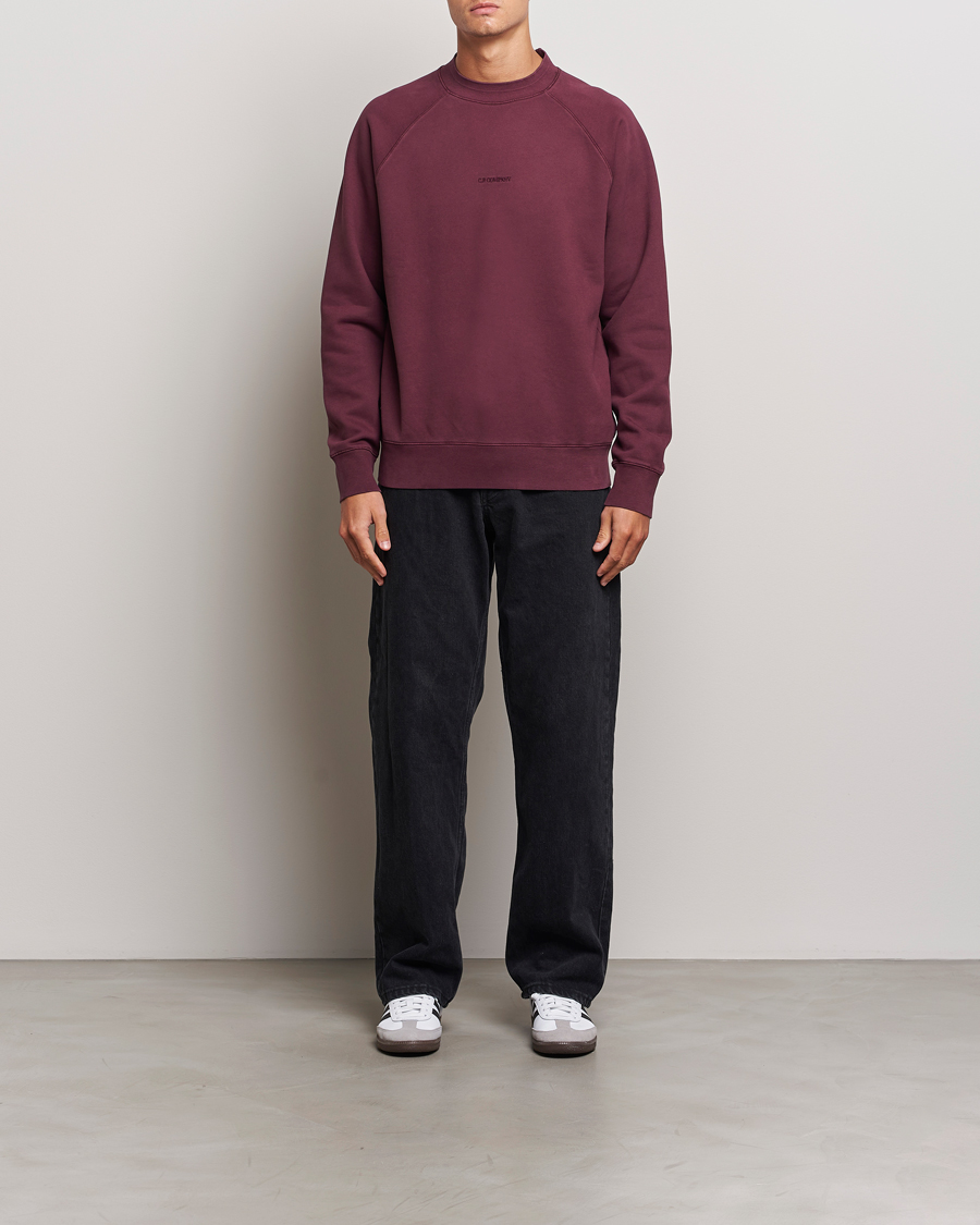 Homme | Pulls Et Tricots | C.P. Company | Brushed Emerized Fleece Sweatshirt Burgundy