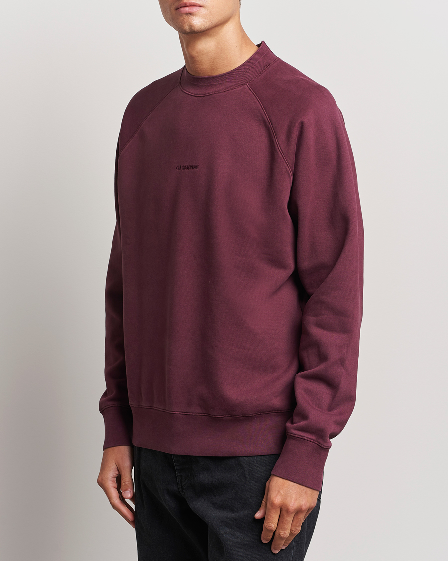 Homme | Pulls Et Tricots | C.P. Company | Brushed Emerized Fleece Sweatshirt Burgundy