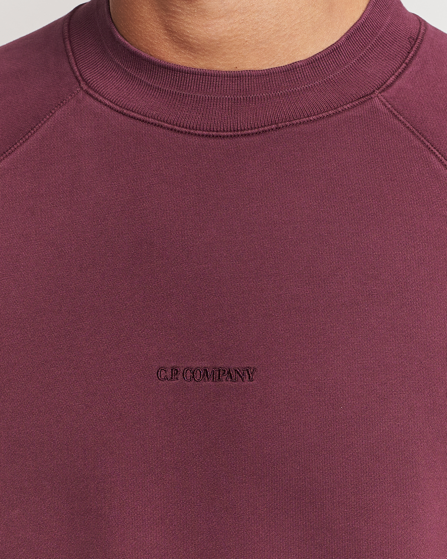Homme | Pulls Et Tricots | C.P. Company | Brushed Emerized Fleece Sweatshirt Burgundy