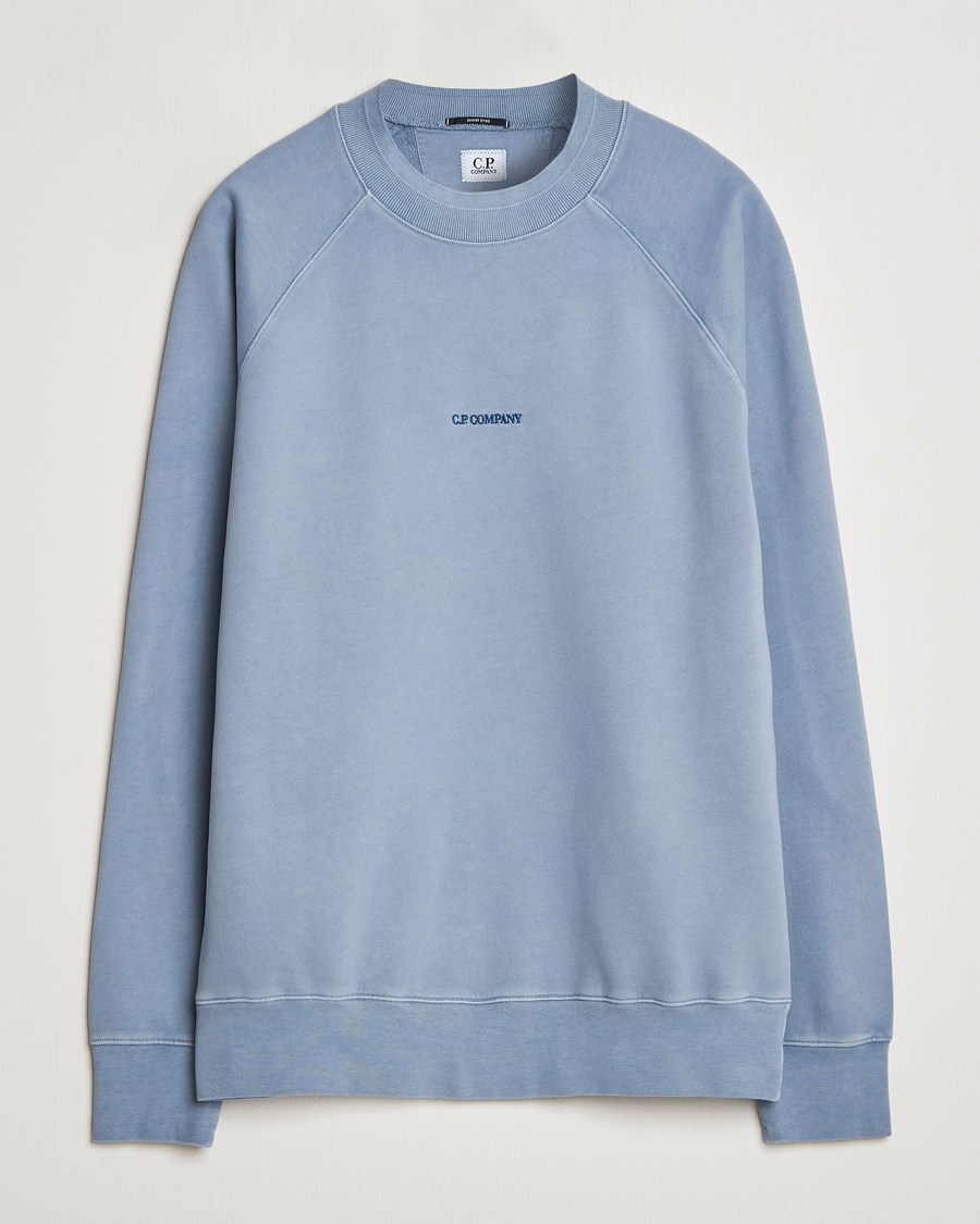Homme | Pulls Et Tricots | C.P. Company | Brushed Emerized Fleece Sweatshirt Light Blue