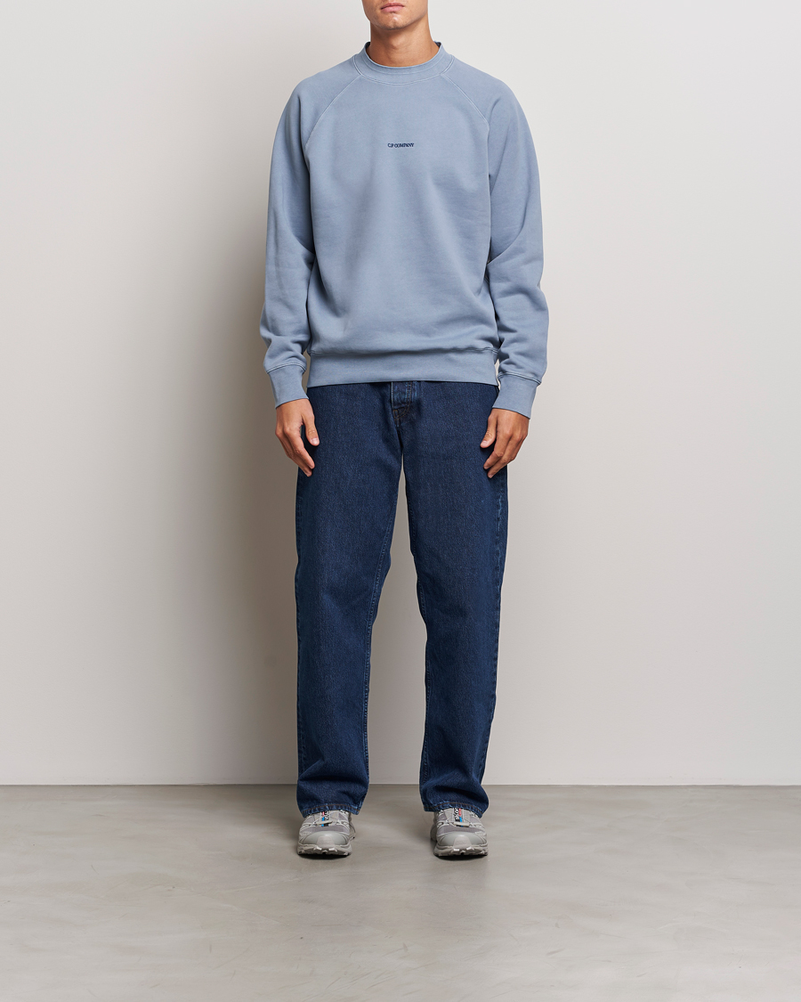 Homme | Pulls Et Tricots | C.P. Company | Brushed Emerized Fleece Sweatshirt Light Blue