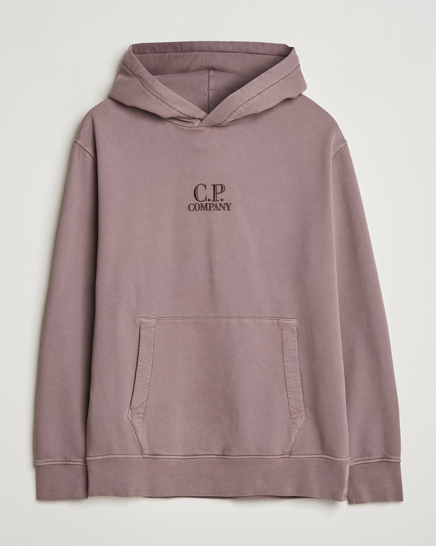 Homme | Pulls Et Tricots | C.P. Company | Brushed Emerized Fleece Hood Sweatshirt Washed Purple