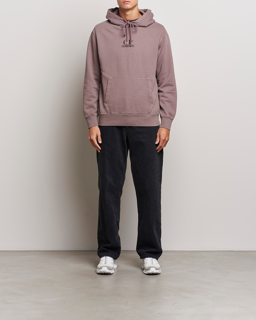 Homme | Pulls Et Tricots | C.P. Company | Brushed Emerized Fleece Hood Sweatshirt Washed Purple