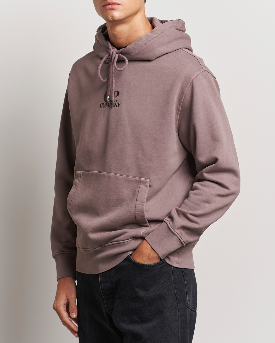Homme | Pulls Et Tricots | C.P. Company | Brushed Emerized Fleece Hood Sweatshirt Washed Purple