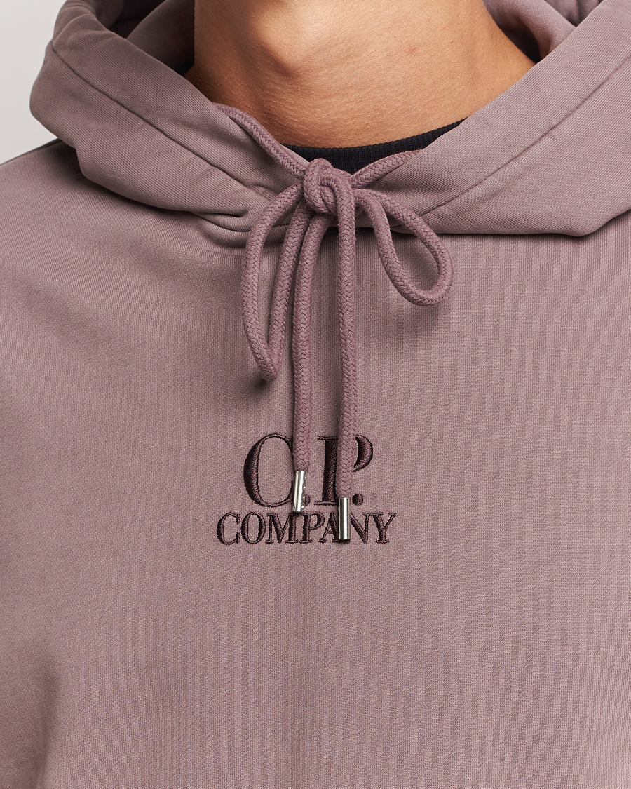 Homme | Pulls Et Tricots | C.P. Company | Brushed Emerized Fleece Hood Sweatshirt Washed Purple