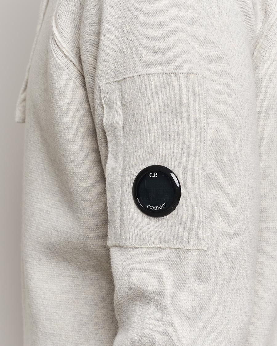 Homme | Pulls Et Tricots | C.P. Company | Lambswool Knitted Lens Hood Grey Melange
