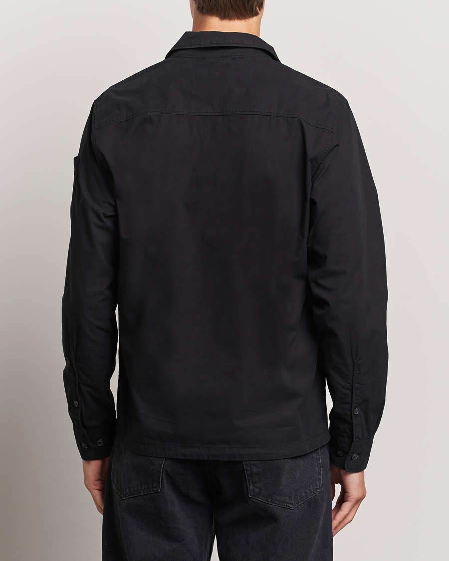 Homme | Chemises | C.P. Company | Garment Dyed Gabardine Zip Shirt Jacket Black