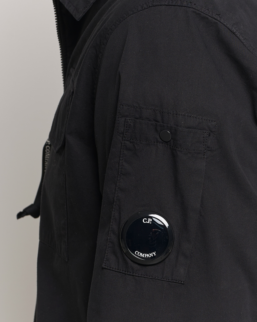 Homme | Chemises | C.P. Company | Garment Dyed Gabardine Zip Shirt Jacket Black