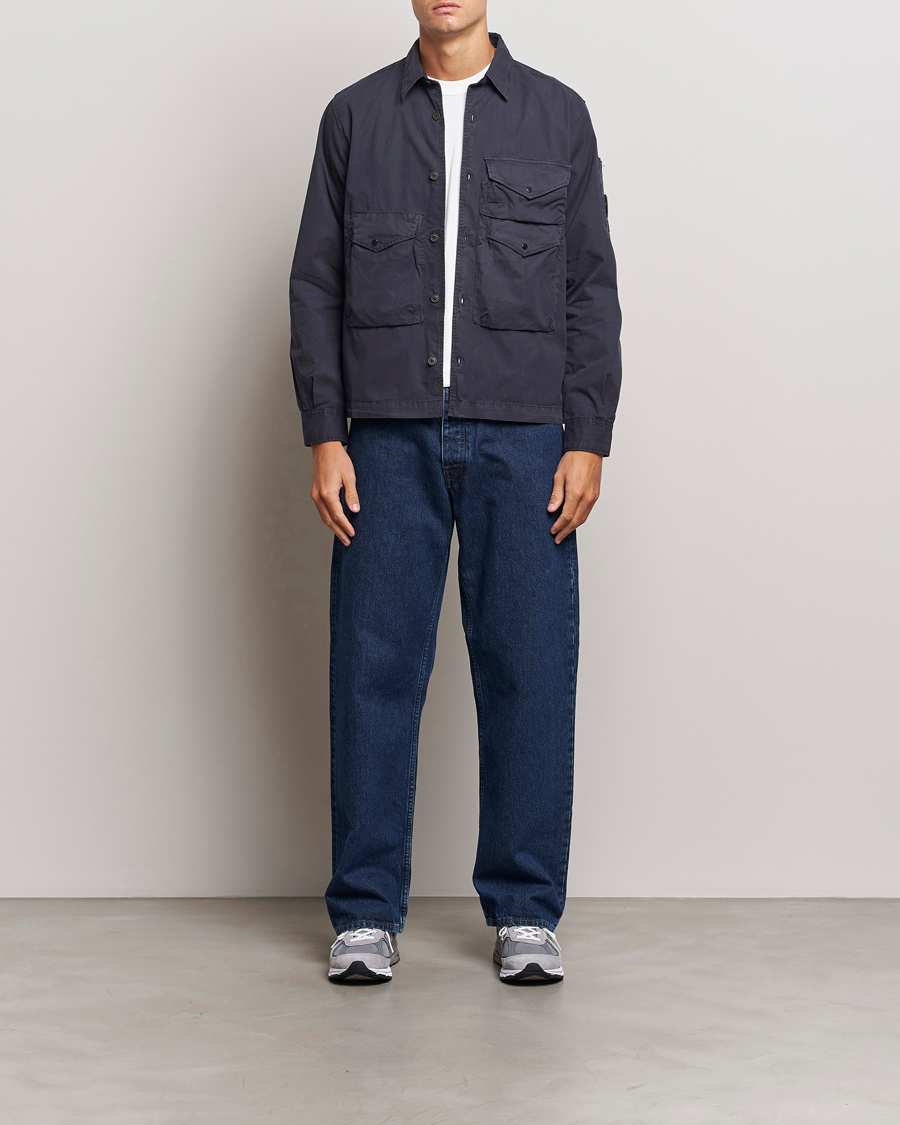Homme | Chemises | C.P. Company | Organic Cotton Gabardine Pocket Overshirt Washed Blue