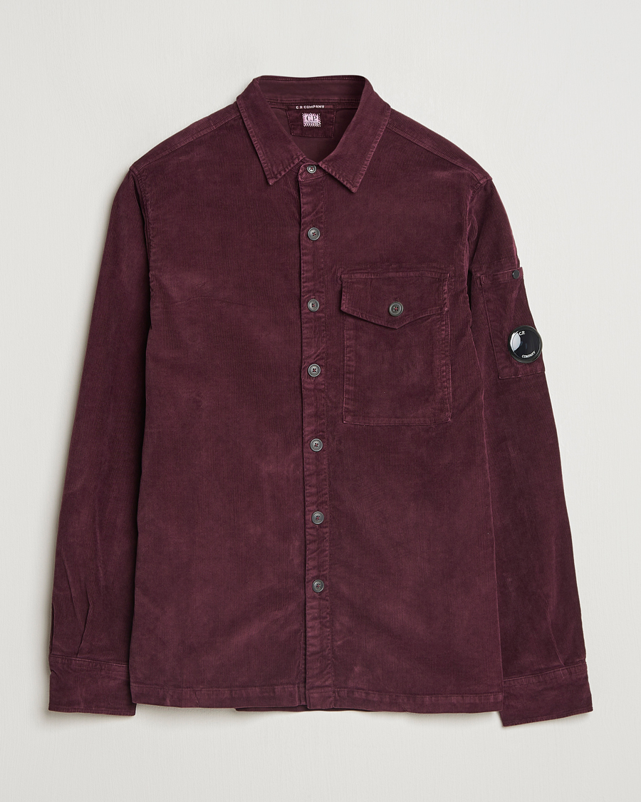 Homme | Chemises | C.P. Company | Corduroy Lens Overshirt Burgundy