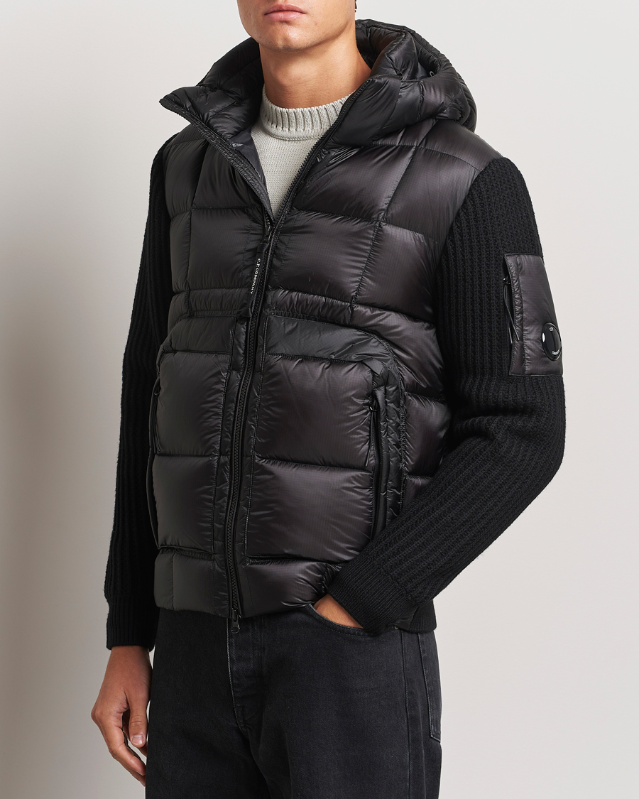 Homme | Manteaux Et Vestes | C.P. Company | Merino Wool Padded Hybrid Hood Jacket Black