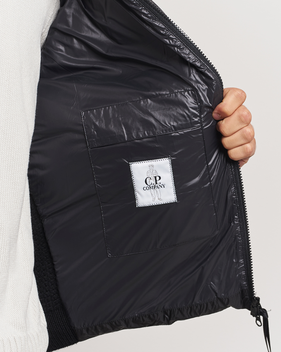 Homme | Manteaux Et Vestes | C.P. Company | Merino Wool Padded Hybrid Hood Jacket Black