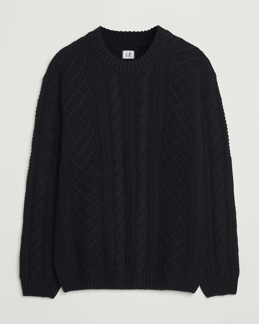 Homme | Pulls Et Tricots | C.P. Company | Heavy Knitted Lambswool Crewneck Black