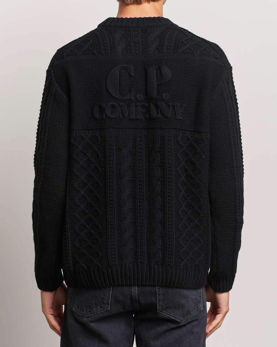 Homme | Pulls Et Tricots | C.P. Company | Heavy Knitted Lambswool Crewneck Black
