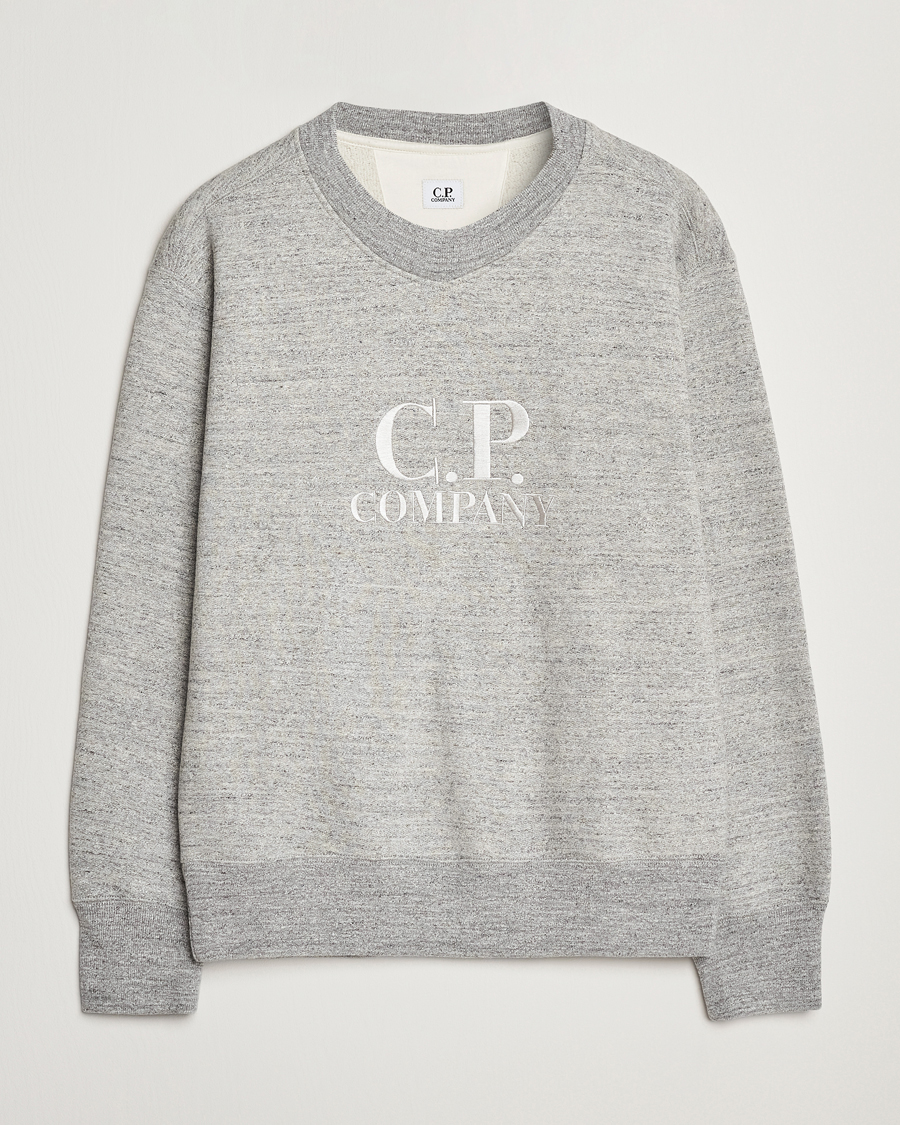 Homme | Pulls Et Tricots | C.P. Company | Japanese Fleece Logo Sweatshirt Grey Melange