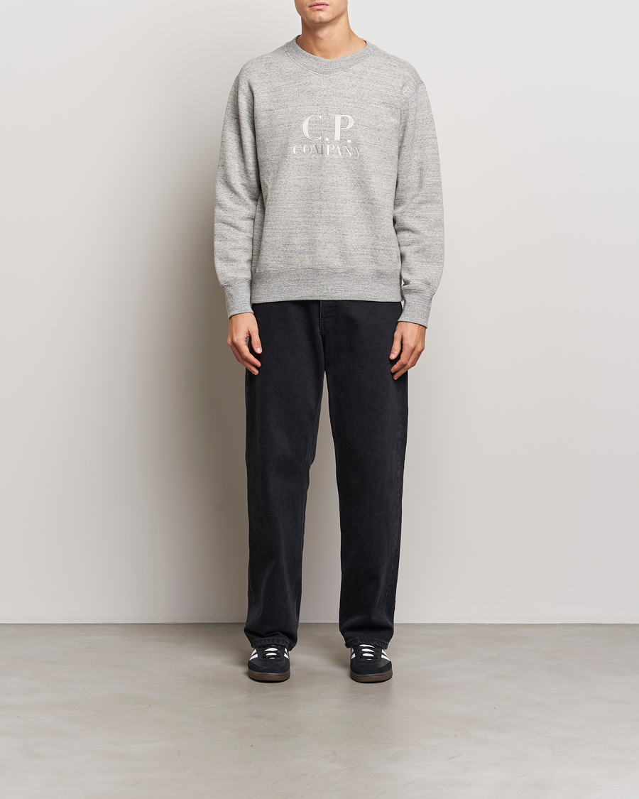Homme | Pulls Et Tricots | C.P. Company | Japanese Fleece Logo Sweatshirt Grey Melange