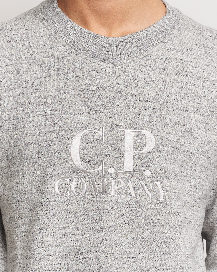 Homme | Pulls Et Tricots | C.P. Company | Japanese Fleece Logo Sweatshirt Grey Melange