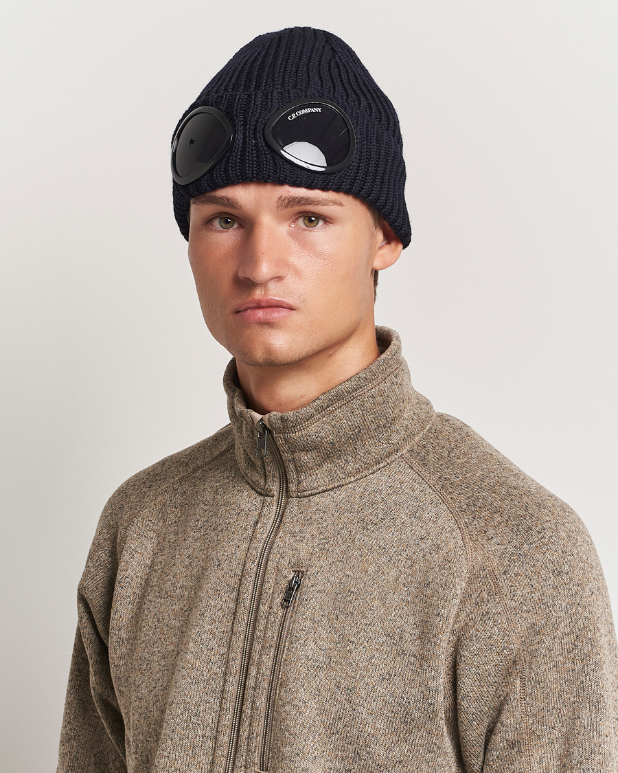 Homme | C.P. Company Knitted Merino Goggle Beanie Navy | C.P. Company | Knitted Merino Goggle Beanie Navy