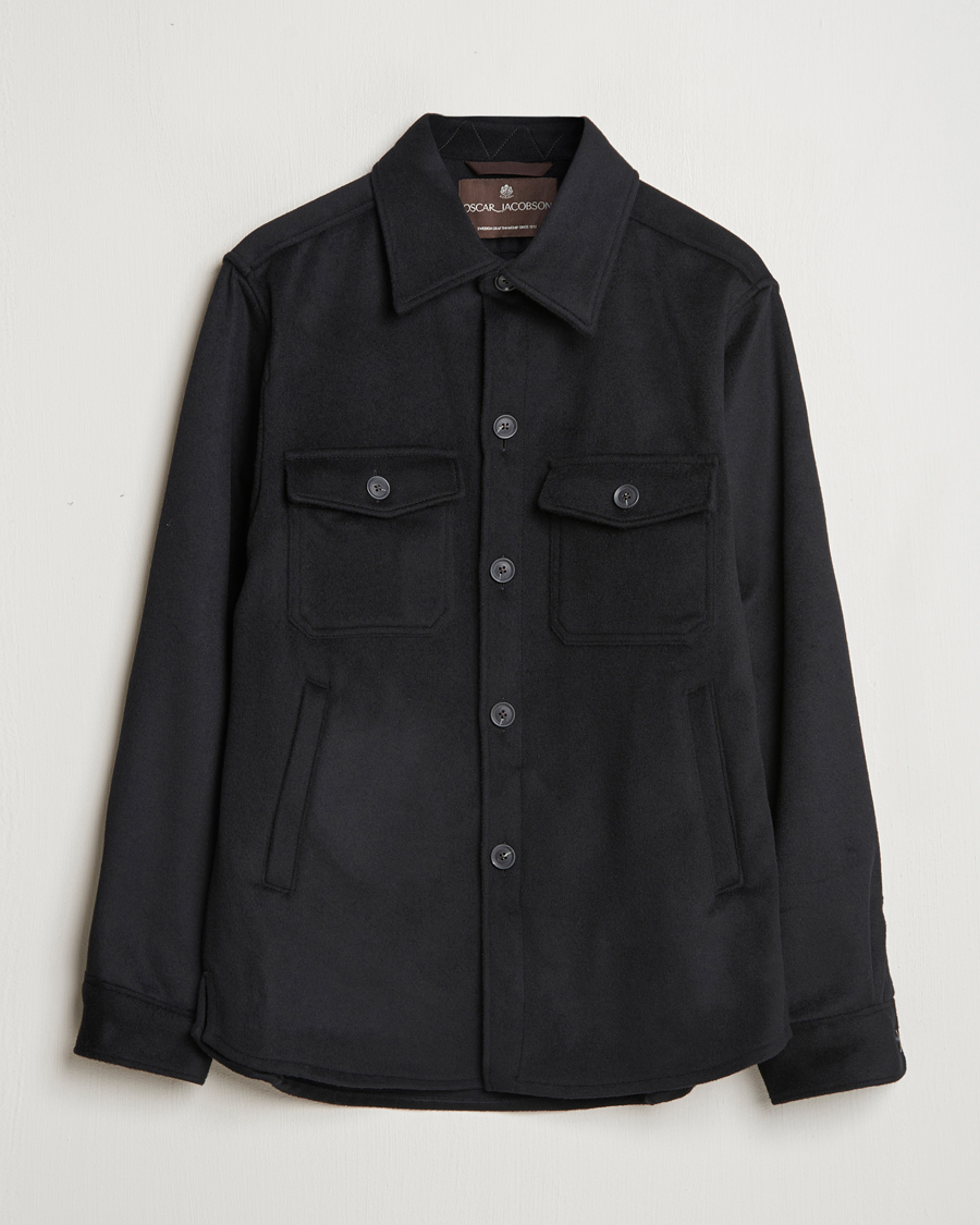 Homme | Manteaux Et Vestes | Oscar Jacobson | Maverick Wool/Cashmere Shirt Jacket Black