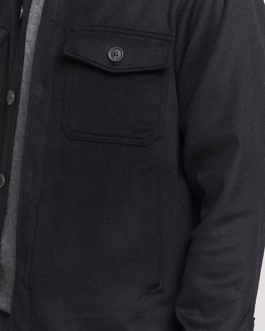 Homme | Manteaux Et Vestes | Oscar Jacobson | Maverick Wool/Cashmere Shirt Jacket Black