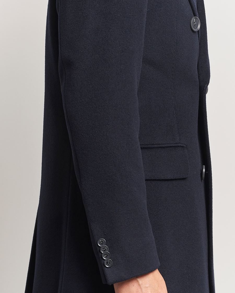 Homme | Manteaux Et Vestes | Oscar Jacobson | Silvain DB Wool/Cashmere Coat Navy