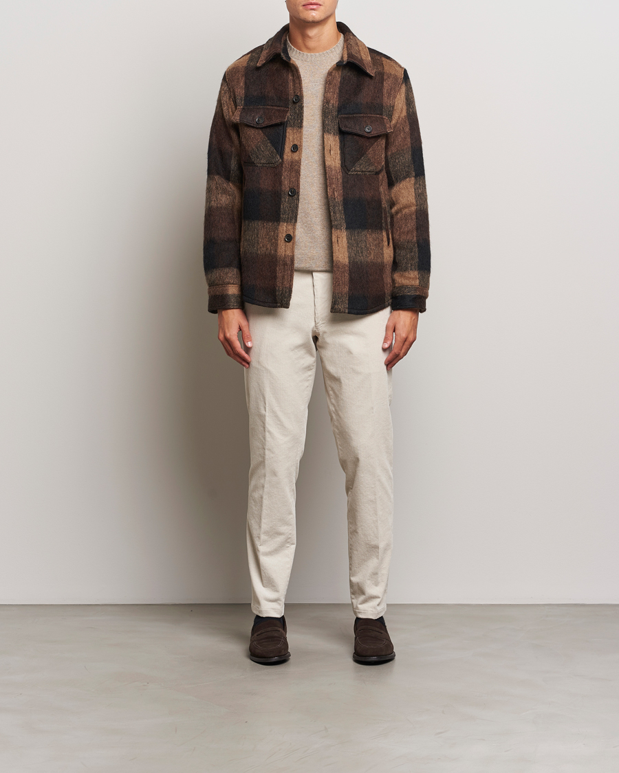 Homme | Manteaux Et Vestes | Oscar Jacobson | Maverick Checked Shirt Jacket Brown