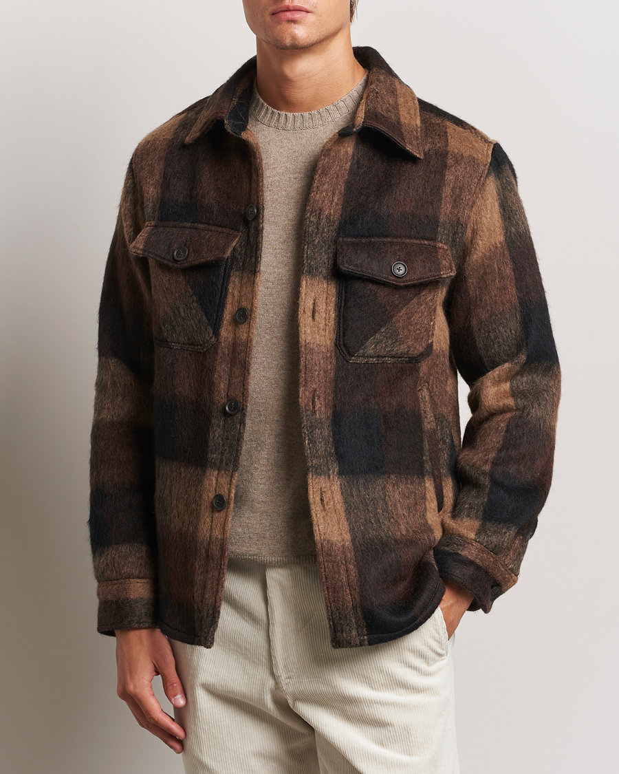 Homme | Manteaux Et Vestes | Oscar Jacobson | Maverick Checked Shirt Jacket Brown