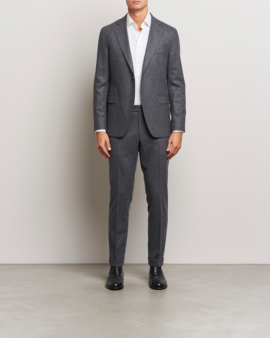 Homme | Blazers | Oscar Jacobson | Fogerty Flannel Blazer Dark Grey