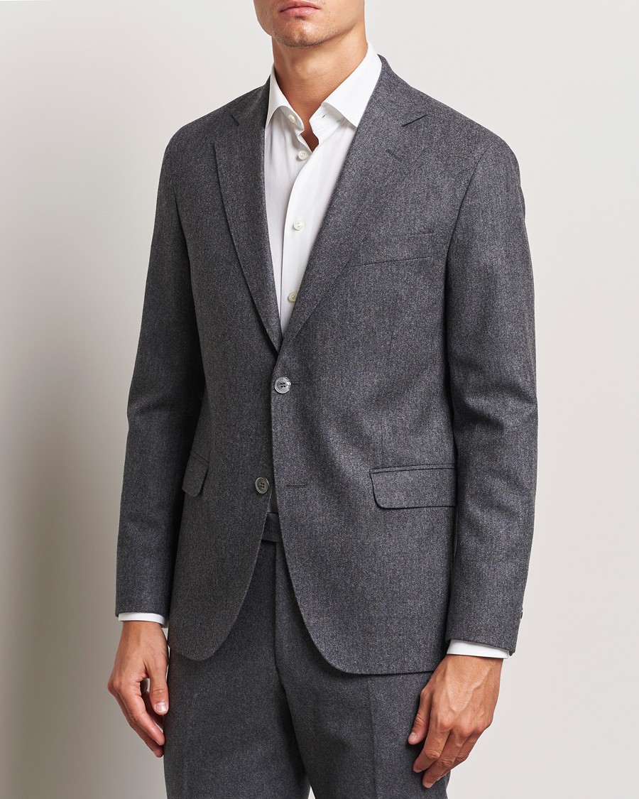 Homme | Blazers | Oscar Jacobson | Fogerty Flannel Blazer Dark Grey