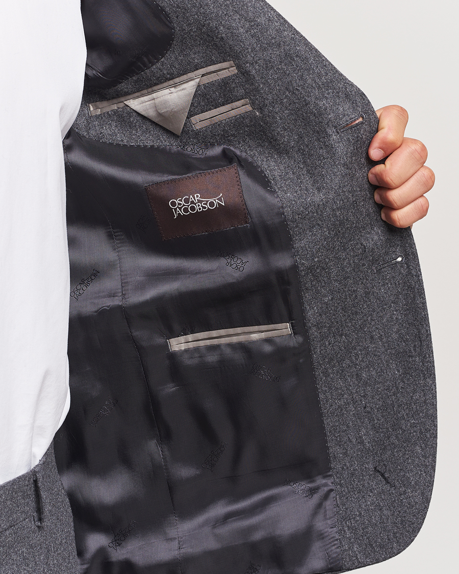 Homme | Blazers | Oscar Jacobson | Fogerty Flannel Blazer Dark Grey