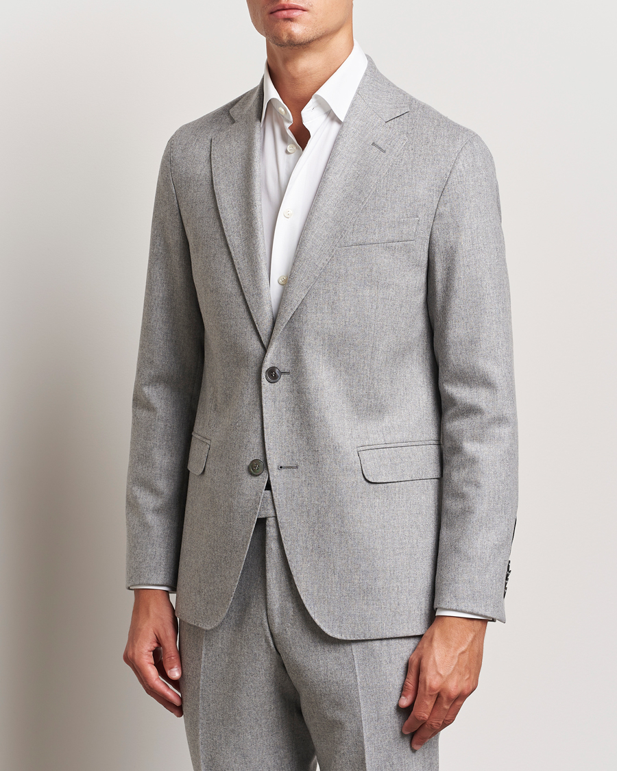 Homme | Blazers | Oscar Jacobson | Fogerty Flannel Blazer Light Grey