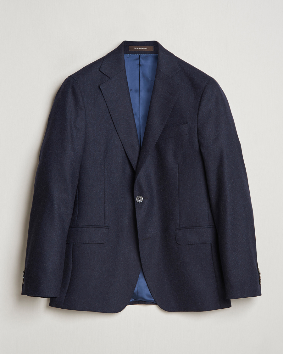 Homme | Blazers | Oscar Jacobson | Fogerty Flannel Blazer Navy