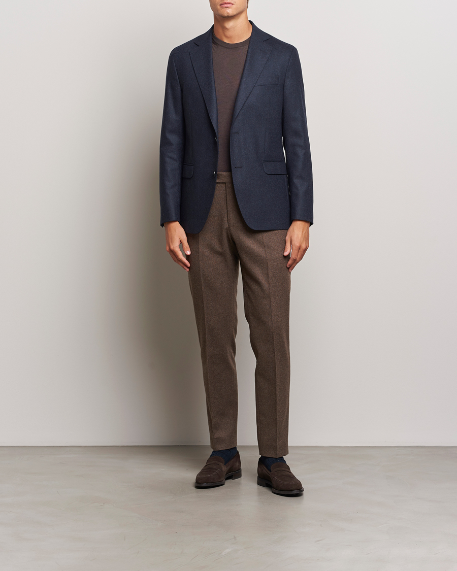 Homme | Blazers | Oscar Jacobson | Fogerty Flannel Blazer Navy