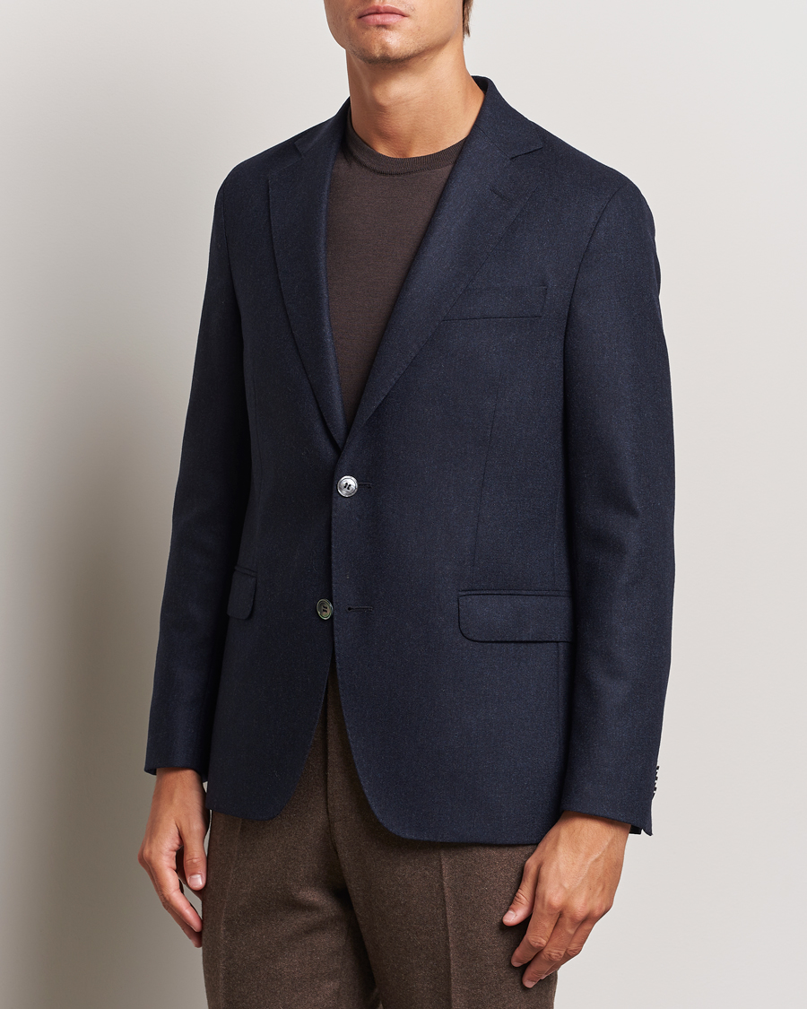 Homme | Blazers | Oscar Jacobson | Fogerty Flannel Blazer Navy