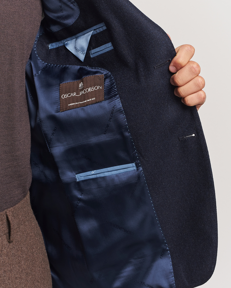 Homme | Blazers | Oscar Jacobson | Fogerty Flannel Blazer Navy