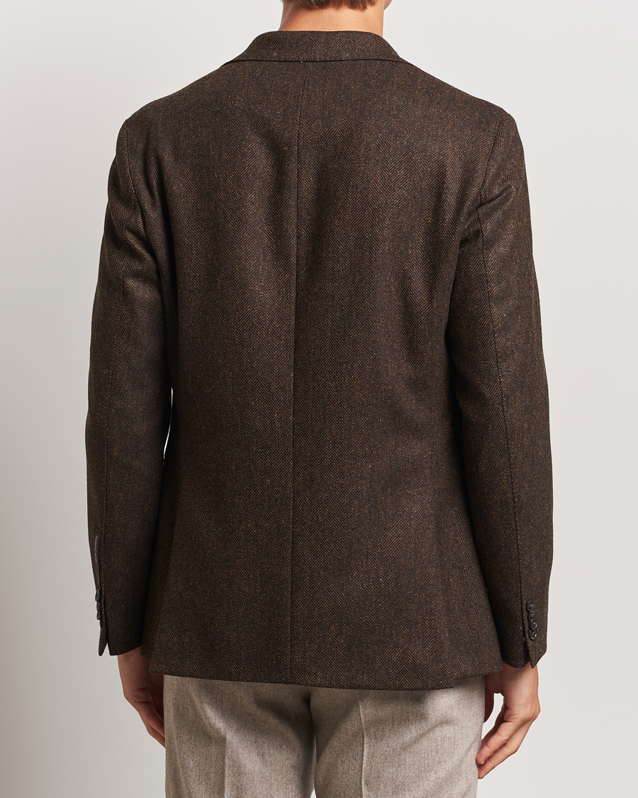 Homme | Blazers | Oscar Jacobson | Fogerty Moon Herringbone Tweed Blazer Brown