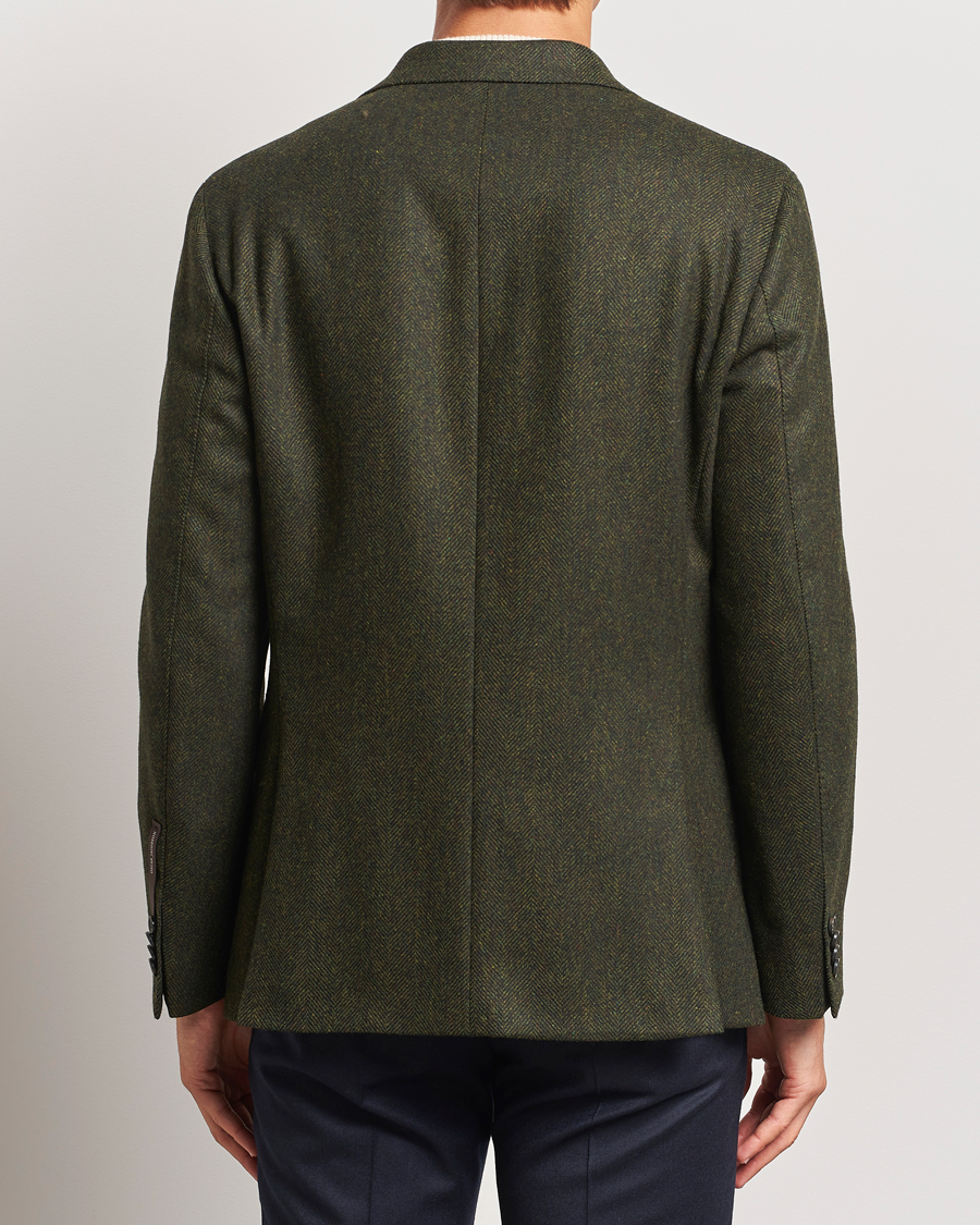 Homme | Blazers | Oscar Jacobson | Fogerty Moon Herringbone Tweed Blazer Green