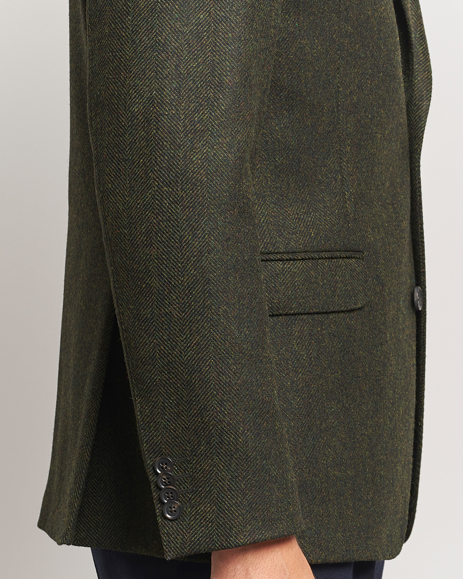 Homme | Blazers | Oscar Jacobson | Fogerty Moon Herringbone Tweed Blazer Green