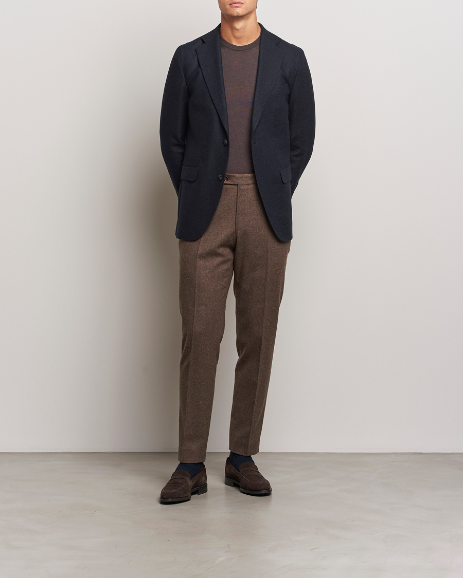 Homme | Blazers | Oscar Jacobson | Fogerty Wool Hopsack Blazer Navy