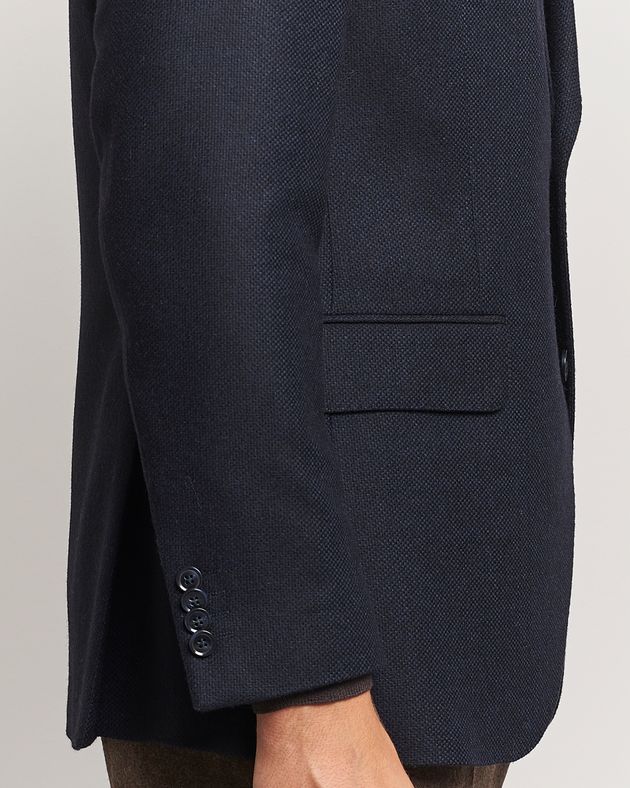 Homme | Blazers | Oscar Jacobson | Fogerty Wool Hopsack Blazer Navy