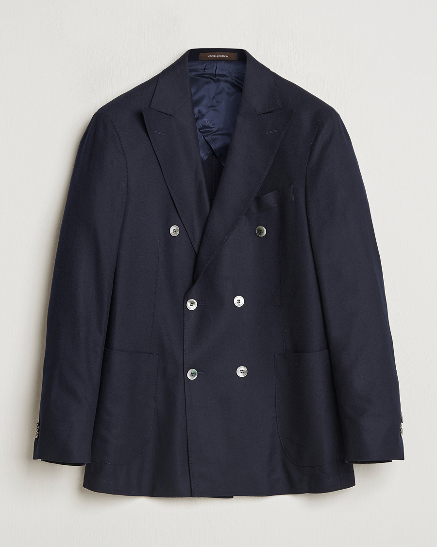 Homme | Blazers | Oscar Jacobson | Farris DB Super 150's Loro Piana Wool Blazer Navy